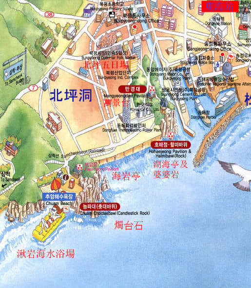 韓國江原道湫岩旅遊景點及地圖